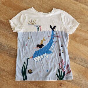 Hanna Anderson graphic T-shirt and plain white T-shirt.  Size 8